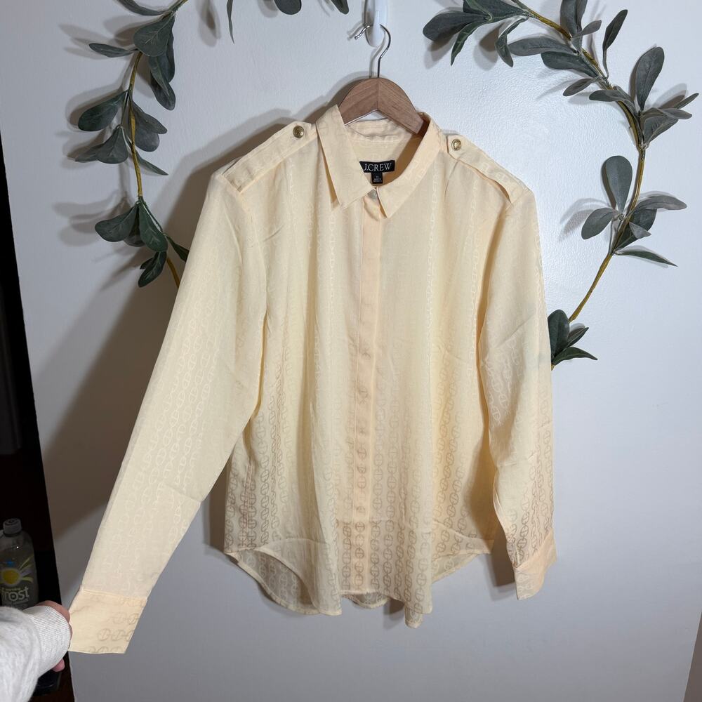 NWT J.Crew Yellow Button Up Blouse LAST CALL